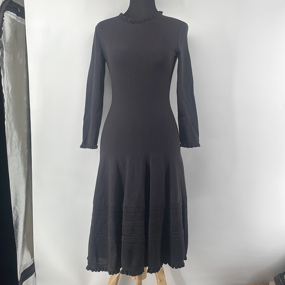 Kate spade new york pointelle
sweater dress academia minimalist black sz xxs - Picture 4 of 13